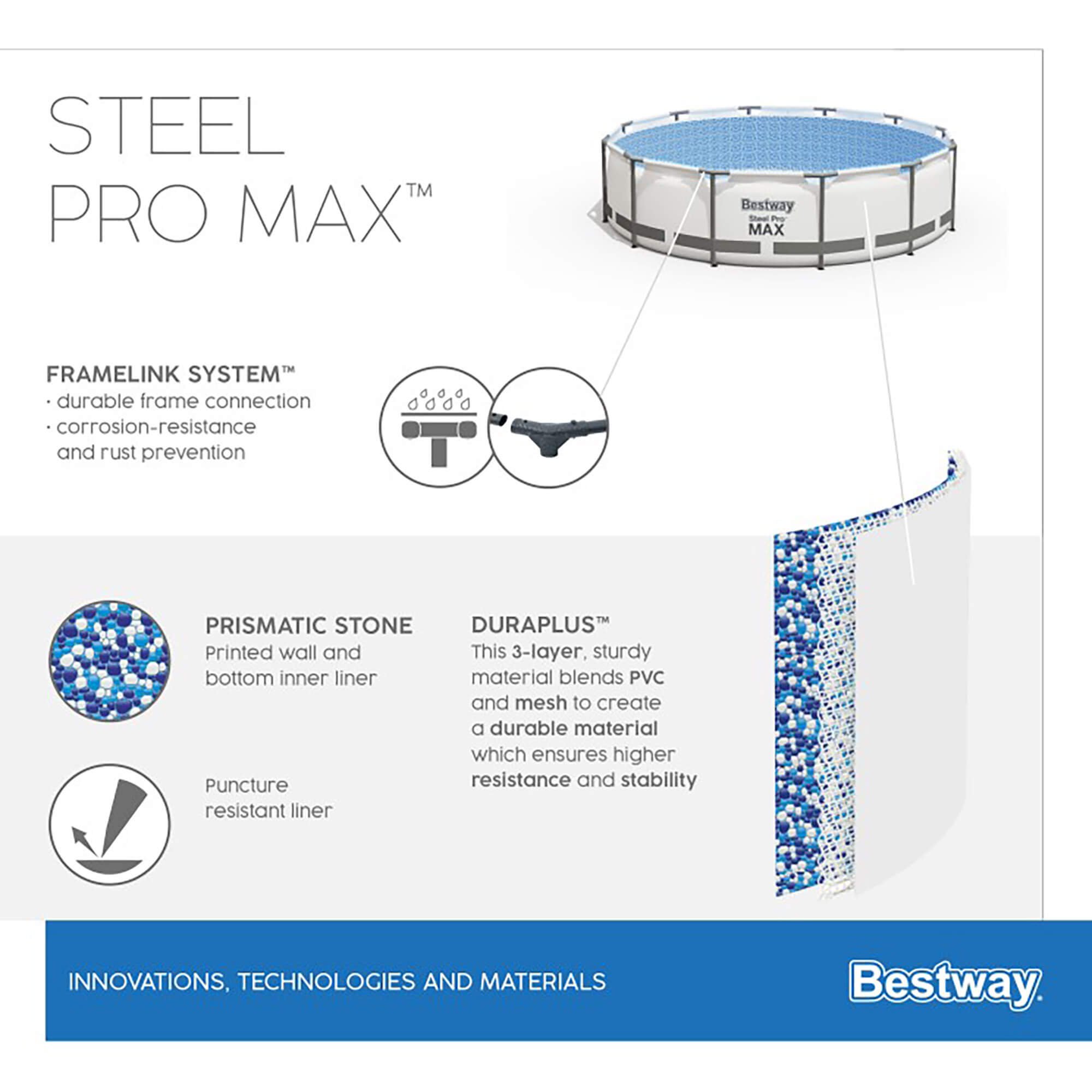 Bestway Steel Pro MAX Frame Pool Komplettset 366 x 122 cm (56420GS)